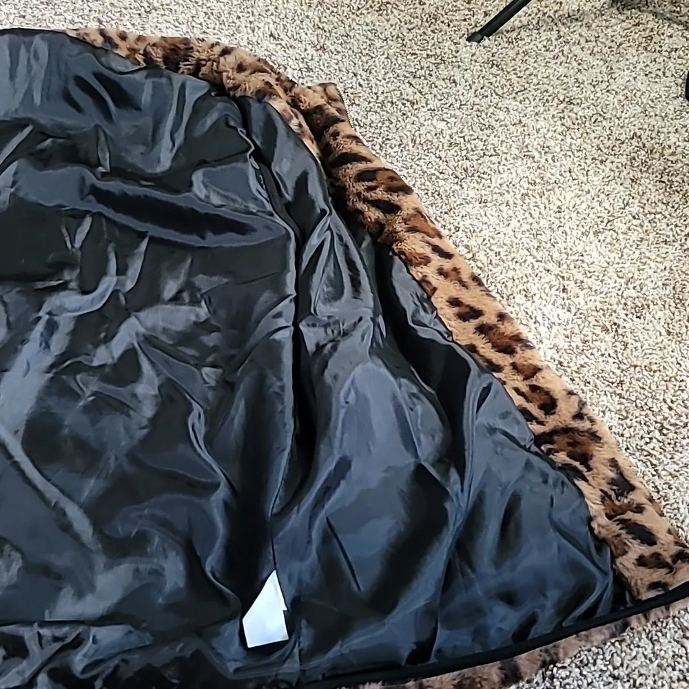 Beauciel vest 3X zip faux fur cabincore baddie animal print - Picture 8 of 13